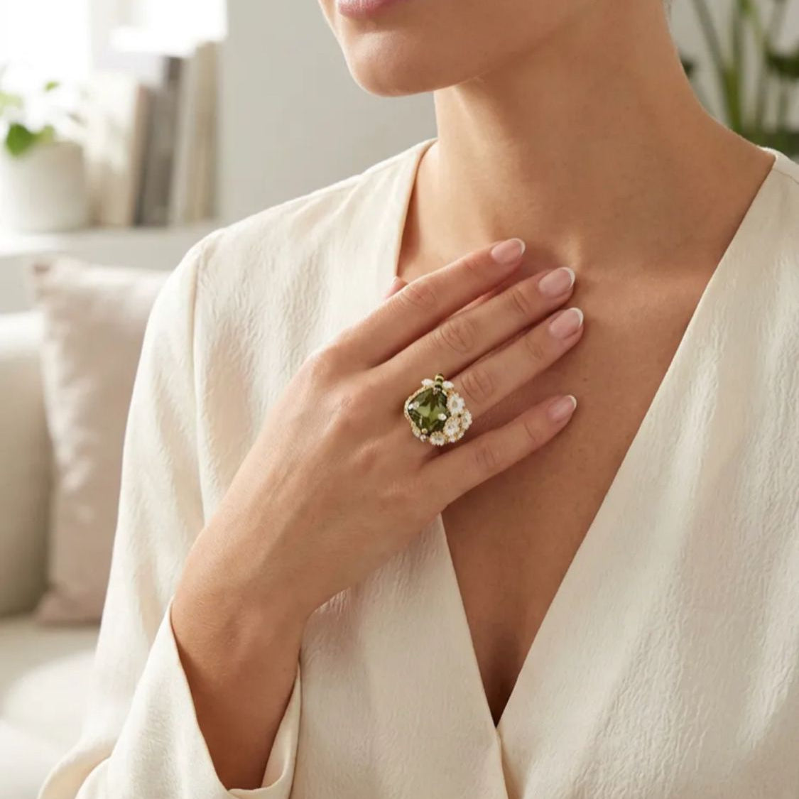 Abeille Royale Ring Green/Gray – French