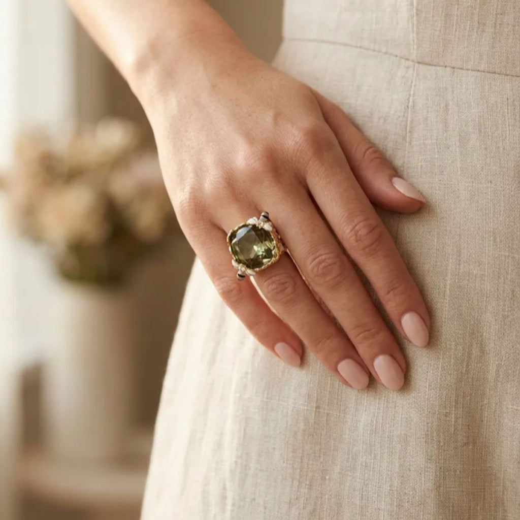 Abeille Royale Ring Green/Gray – French